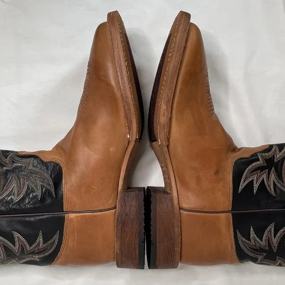 Justin Men's 10 EE Caddo BENT RAIL Western SQUARE TOE Boot Copper Brown BR740 - Picture 10 of 12